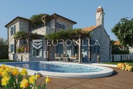 Istra, Ližnjan, prekrasna kamena kuća NKP 116m2 sa vrtom i bazenom, Ližnjan, بيت