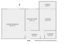 STAN, PRODAJA, ZAGREB, KNEŽIJA, 47 m2, 2-soban, Trešnjevka - Jug, Appartement