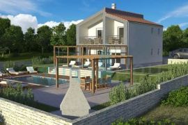 Vrbnik, otok Krk, dinamična samostojeća kuća sa bazenom i velikom okućnicom, Vrbnik, Σπίτι
