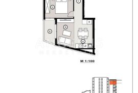 Split, Žnjan  -  jednosoban stan u NOVOGRADNJI, 36.76 m2, Split, شقة