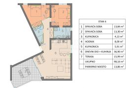 OTOK PAG, MANDRE 2s+db stan u novogradnji na odličnoj lokaciji., Kolan, Appartamento