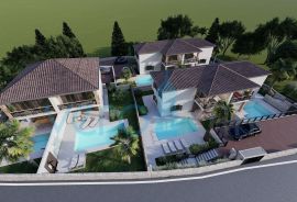 Krk, Linardići, teren 2048m2, projekt za resort, tri vile, prodaja, Krk, Land