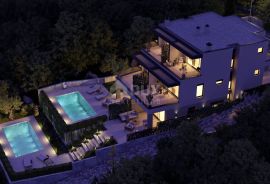 RIJEKA, KOSTRENA – dvije ekskluzivne duplex vile s privatnim bazenom, garažom i panoramskim pogledom na more, Kostrena, Ev