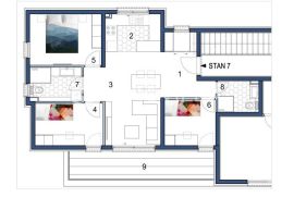 Kaštela, trosoban stan 82,3 m2 s terasom i pogledom na more, Kaštela, Apartamento