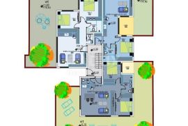 OTOK PAG, MANDRE - vrhunski 2s+db apartman s okućnicom u izgradnji, Kolan, Kвартира
