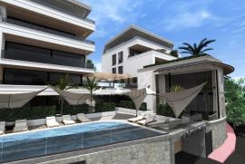 OPATIJA, CENTAR- villa - ekskluzivni dvoetažni stan 242,42m2 s pogledom na more s bazenom i okolišem - 3C, Opatija, شقة
