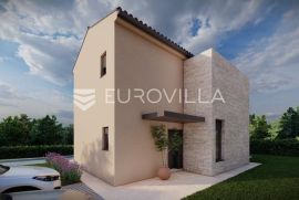 Istra, Muntrilj, moderna obiteljska kuća s kamenim detaljima, Tinjan, Casa