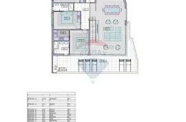 Grad Krk - 3S+DB u urbanoj vili sa krovnim bazenom i panoramskim pogledom na more, Krk, Kвартира