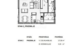 OTOK KRK, GRAD KRK - Dvoetažni apartman u novogradnji, Krk, Flat