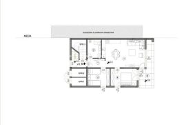Medulin, širi centar, zgr 6, trosoban stan S1 u prizemlju moderne novogradnje, NKP 88.89 m2 s vrtom, Medulin, Wohnung