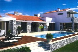 Istra, Tinjan, građevinsko zemljište 1490m2 s građevinskom dozvolom za kuću s bazenom prodaja, Tinjan, Terra