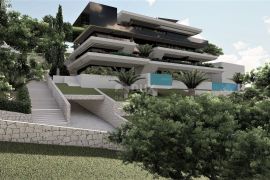 OPATIJA, CENTAR - luksuzni stan 137m2 s vlastitim bazenom u novogradnji iznad centra Opatije, garaža, pogled na more, Opatija, Kвартира