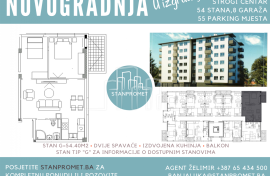 Novogradnja trosoban stan dvije spavaće 54.40m2 Kotor Varoš, Kotor Varoš, Apartamento