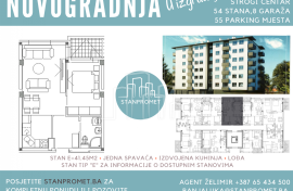 Novogradnja dvosoban stan 41.45m2 Kotor Varoš, Kotor Varoš, Apartamento