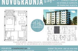 Novogradnja dvosoban stan 41.60m2 Kotor Varoš, Kotor Varoš, Appartement