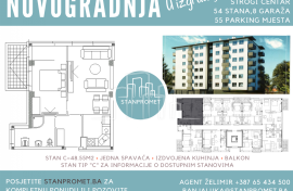 Novogradnja dvosoban komforan stan dvostrane orijentacije  48.55m2 Kotor Varoš, Kotor Varoš, Appartamento