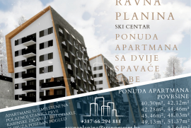Ponuda apartmana sa dvije spavaće sobe od 40,30m2 do 53,64m2 u izgradnji Ski Centar Ravna Planina, Flat