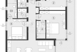ISTRA, MEDULIN - 3SS+DB luksuzni stan na drugome katu B3, Medulin, شقة
