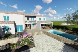 Krk, Dobrinj, kuća mediteranskog stila s grijanim bazenom, Dobrinj, Maison