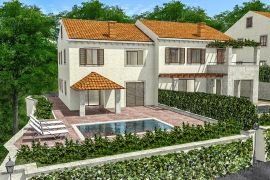 Zemljište sa započetom gradnjom 6 dubrovačkih tradicionalnih kuća s bazenima u prirodi, Dubrovnik - Okolica, Zemljište