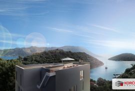 Stan u prekrasnoj, mirnoj i skrovitoj uvali, očaravajući panoramski pogled, neposredna blizina grada, Korčula, Stan